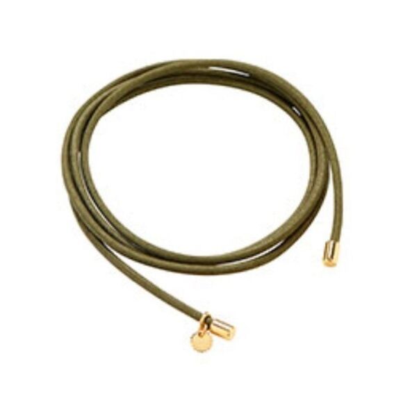 India Hicks Mr Mrs Cord Necklace - Army/Gold - Picture 1 of 4